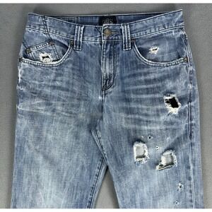 Rock Republic Jeans 32x32 Blue Bootcut Distressed Thrashed Faded Y2K Grunge